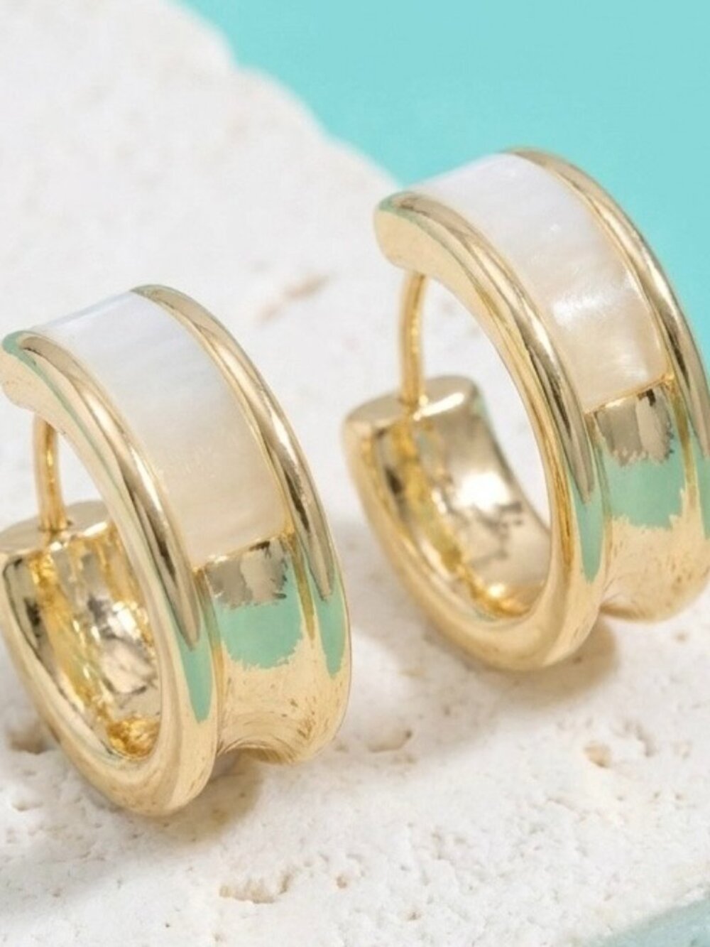 COMING SOON LOGAN MOTHER OF PEARL HOOP EARRINGS